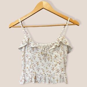 GARAGE Floral Frilly Crop Top